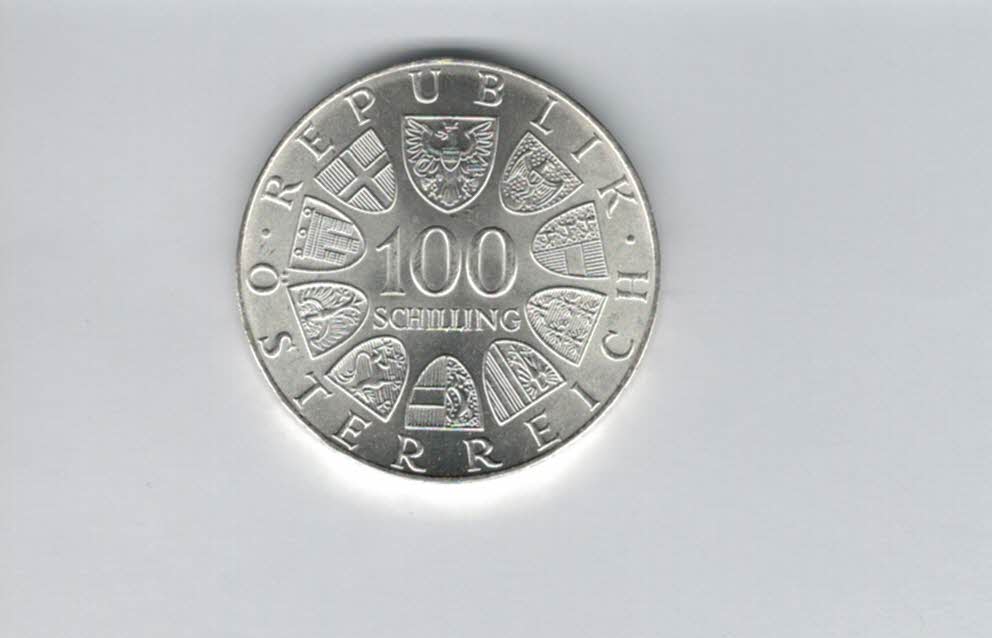  100 Schilling 1974 Olympische Winterspiele 1976 Innsbruck 15,36 Fein silber Österreich (01914/1)   