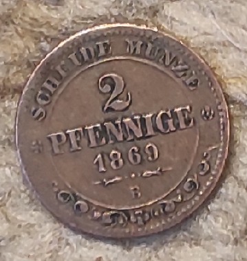  Sachsen 2 Pfennig 1869   