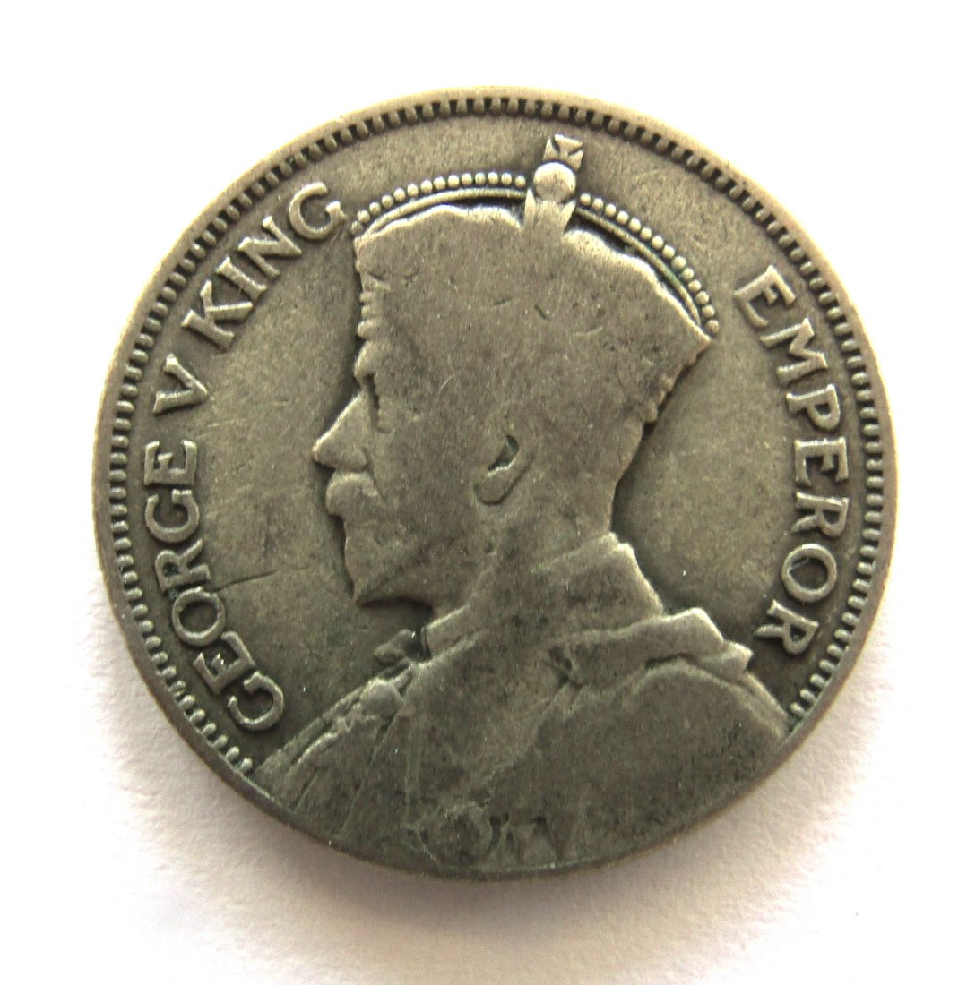  Neuseeland: Georg V., 1 Shilling 1934, Silber, siehe unten!   