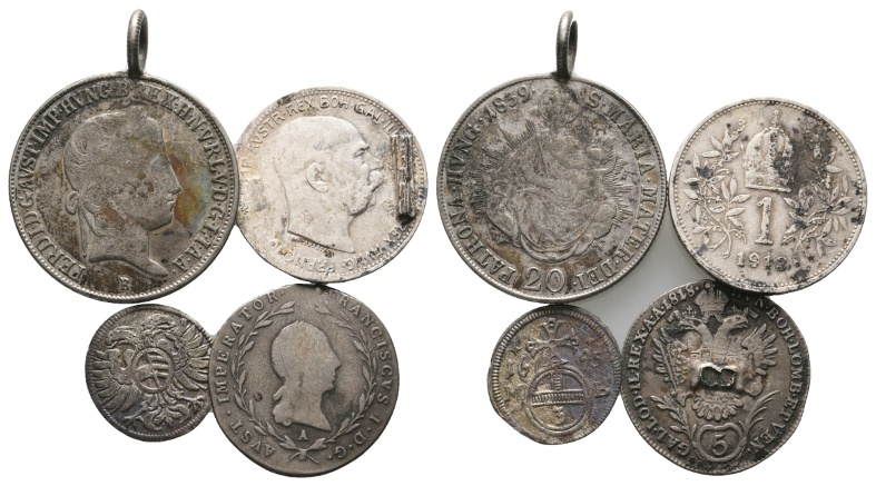  Ausland; Österreich; Lot Kleinmünzen (4 Stück); Lötspuren   