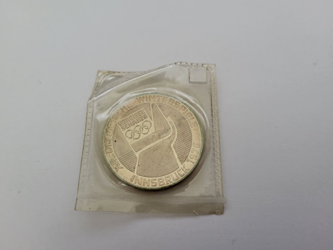  100 Schilling 1976 Berg Isel Schanze Innsbruck Hall Winterspiele Ag 15,36g fein Österreich (01914/10   