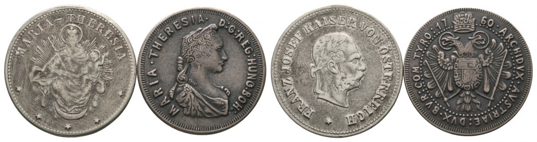  Ausland; Österreich; Nachahmungen; 2 Kleinmünzen   