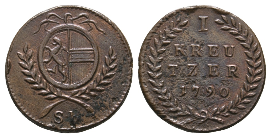  Ausland; Österreich; Salzburg; Kleinmünze 1790   