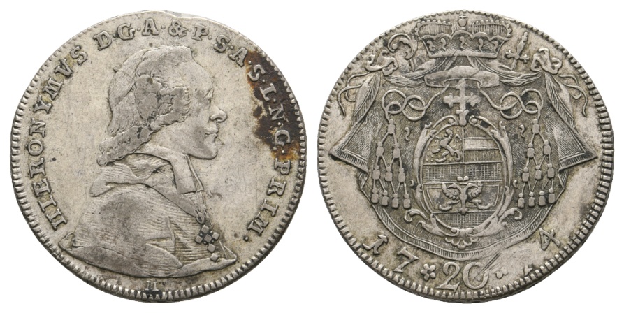  Ausland; Österreich; Salzburg; Kleinmünze 1720   