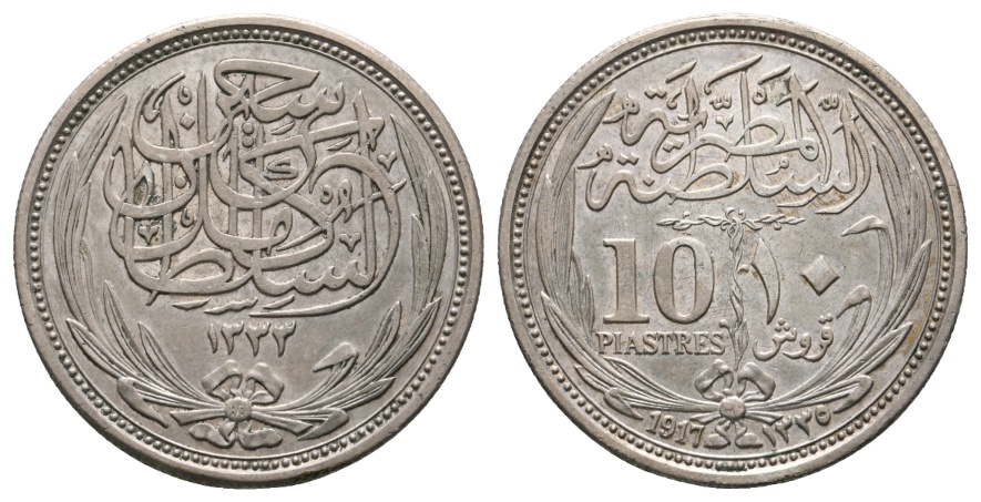  Ausland; Ägypten; 10 Piastres 1917   
