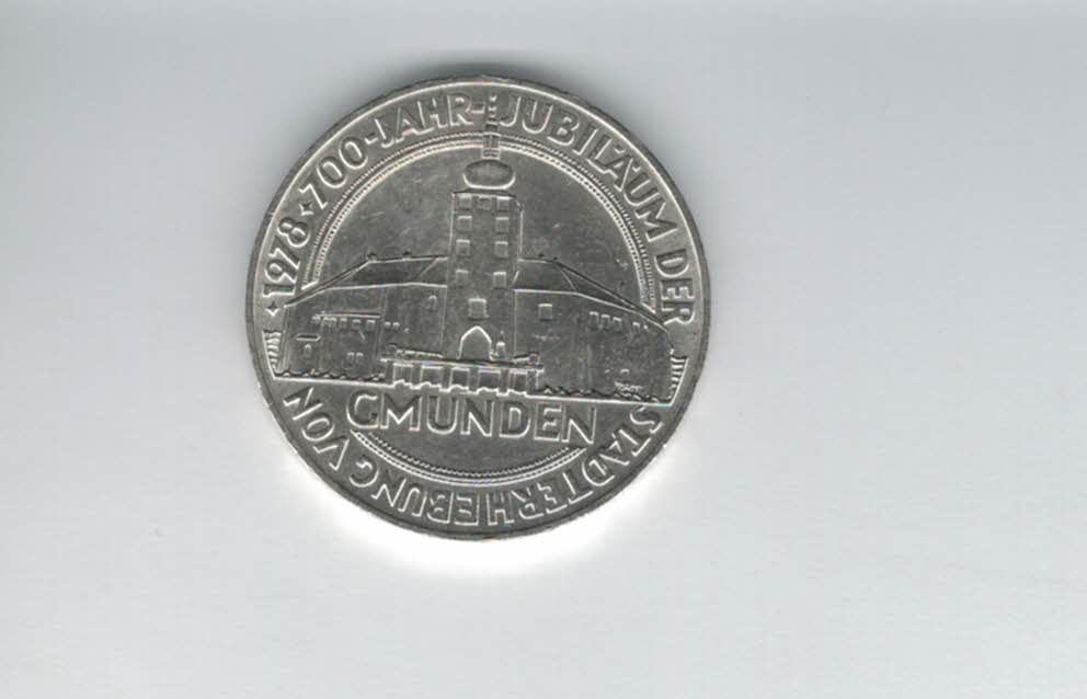  100 Schilling 1978 Stadt Gmunden Oberösterreich Ag 15,36g fein Österreich Spittalgold9800 (1914/17)   