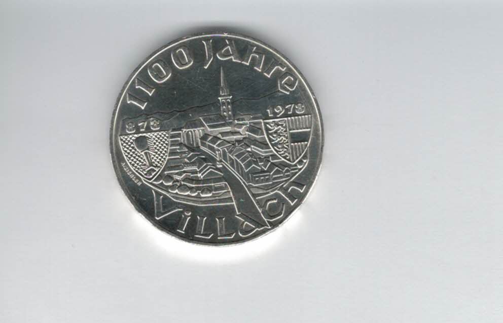  100 Schilling 1978 1100 Jahre Villach/Kärnten Ag 15,36g fein Österreich Spittalgold9800 (01914/19   