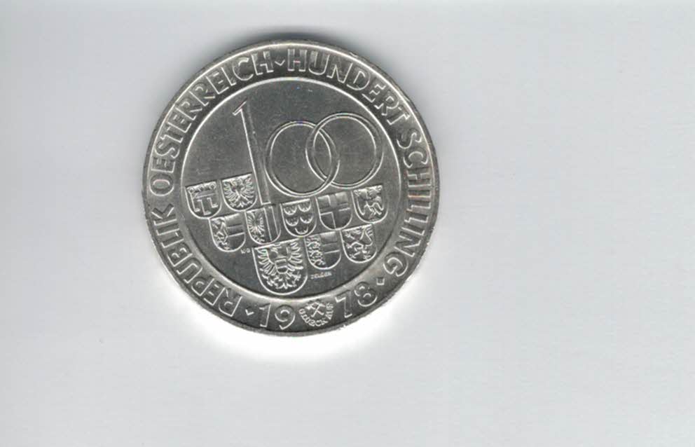  100 Schilling 1978 Arlberg Straßentunnel silber/15,36g fein Österreich Spittalgold9800(01914/20)   
