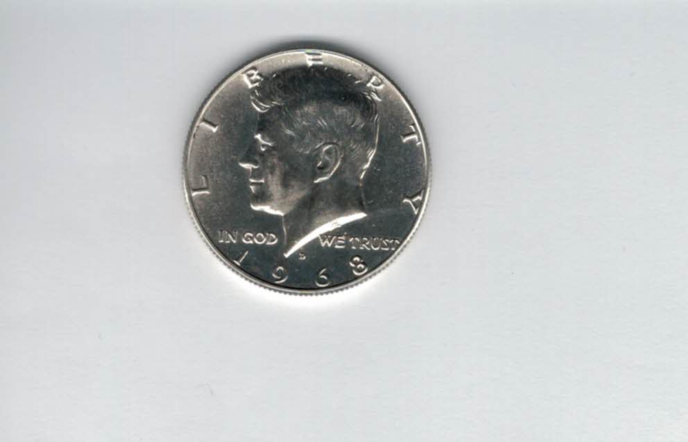  1/2 Dollar 1968 half Kennedy silber 4,6g fein USA Spittalgold9800 (5095   