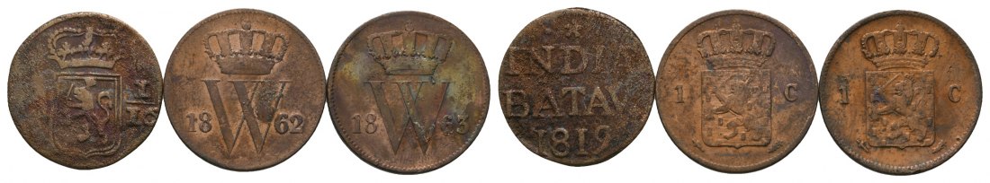  Ausland; Niederlande; Lot Kleinmünzen ( 3 Stück )   