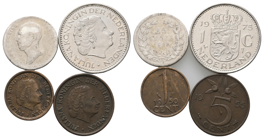  Ausland; Niederlande; Lot Kleinmünzen ( 4 Stück )   