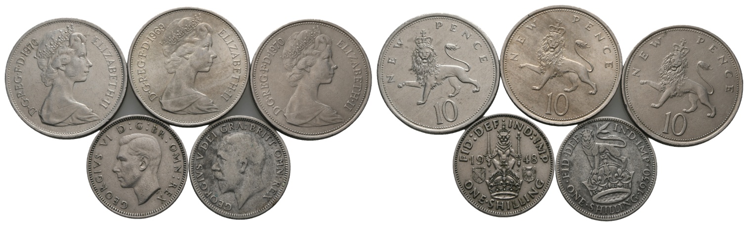  Ausland; Großbritannien; Lot Kleinmünzen ( 5 Stück )   