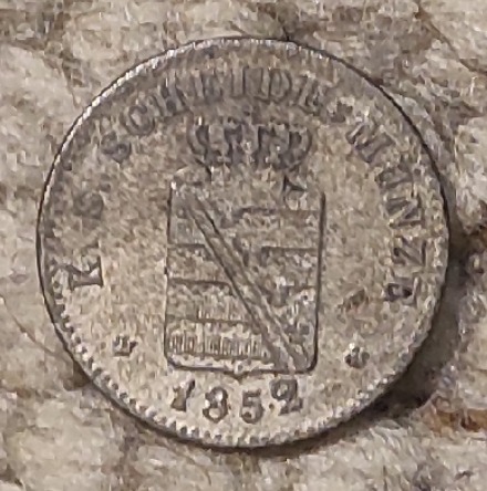  Sachsen 2 Neugroschen = 20 Pfennig 1852, SILBER   