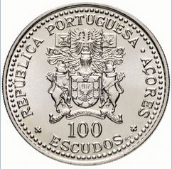  Portugal 100 Escudos 1986, 10 Jahre Autonomie der Azoren   