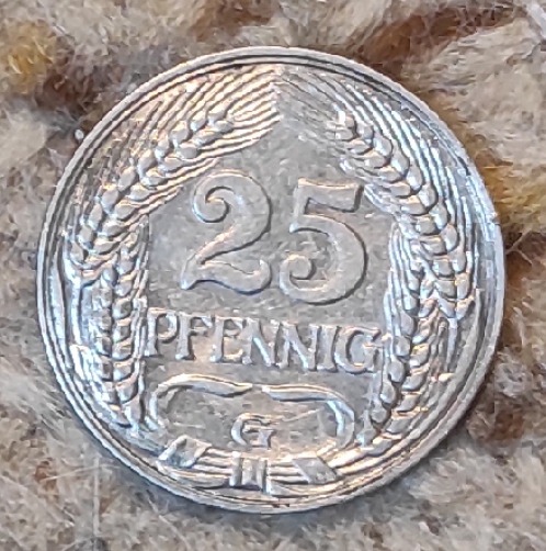  Kaiserreich 25 Pfennog 1909   