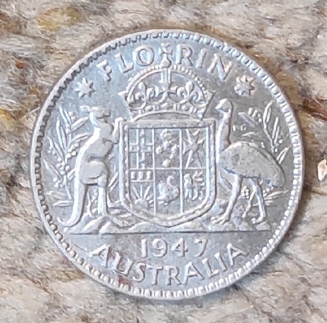  Australien 1 Florin (2 Schilling) 1947, SILBER   