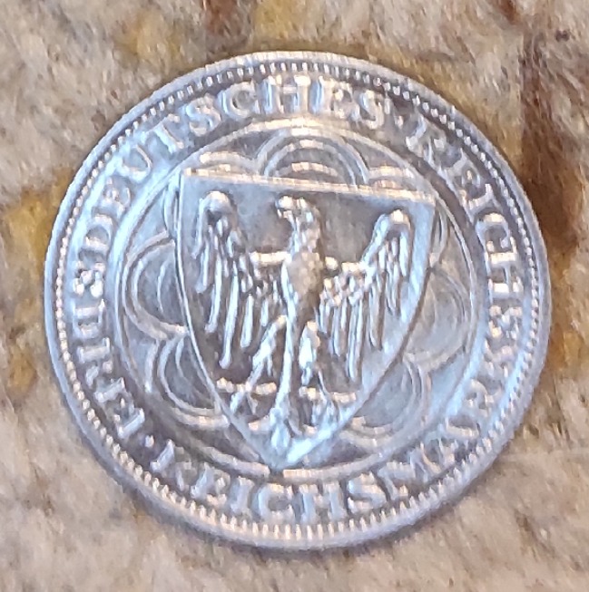 Weimarer Republik 3 Reichsmark 1927, SILBER,100 Jahre Bremerhaven   
