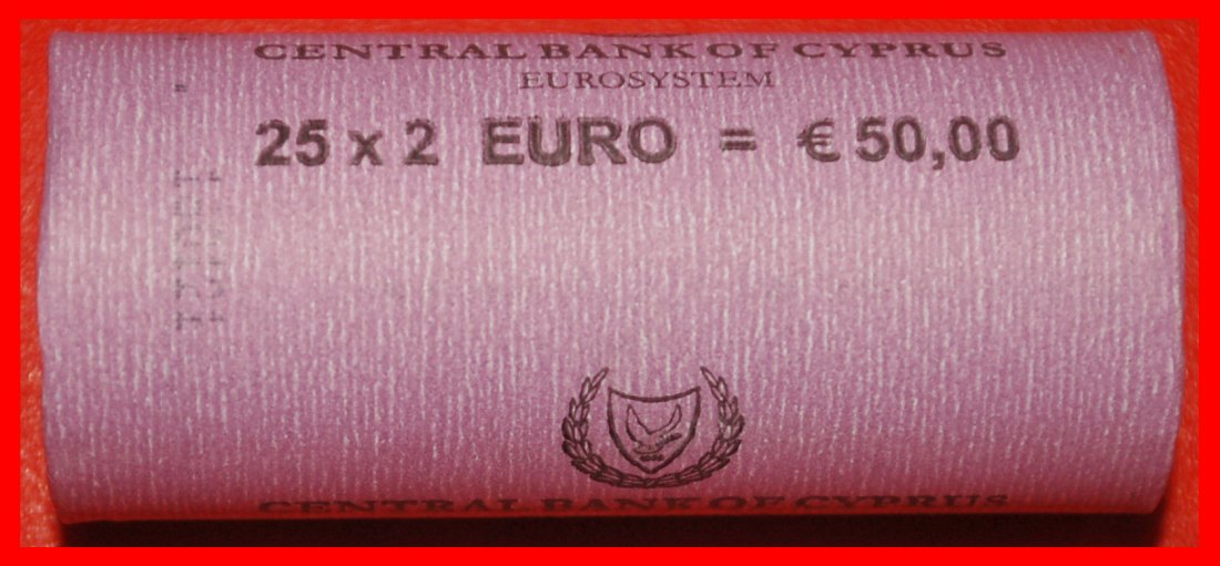  Ⰺ GREECE (2010-2025): CYPRUS ★ ROLL 2 EUROS 2020 = 25 COINS! DIE I r1! LOW START ★ NO RESERVE!   