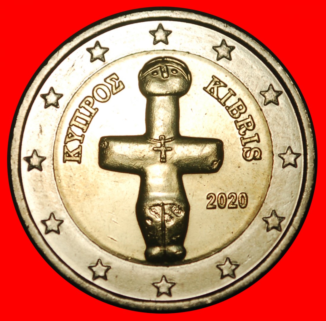 Ⰺ GREECE (2010-2025): CYPRUS ★ 2 EUROS 2020 IDOL! DIE I r1! UNC MINT LUSTRE! LOW START ★ NO RESERVE!