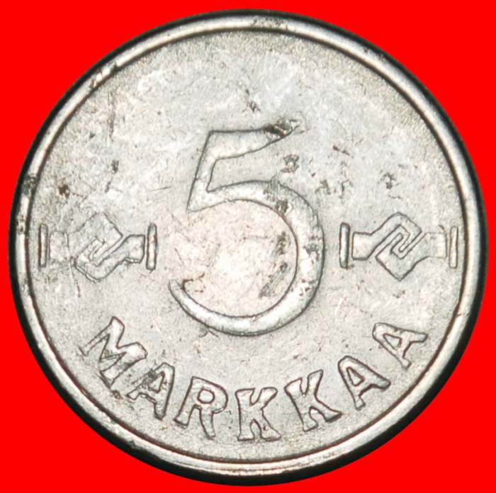  Ⰺ CROSS (1952-1962): FINLAND ★ 5 MARKS 1954 DIE B! LOW START ★ NO RESERVE!   