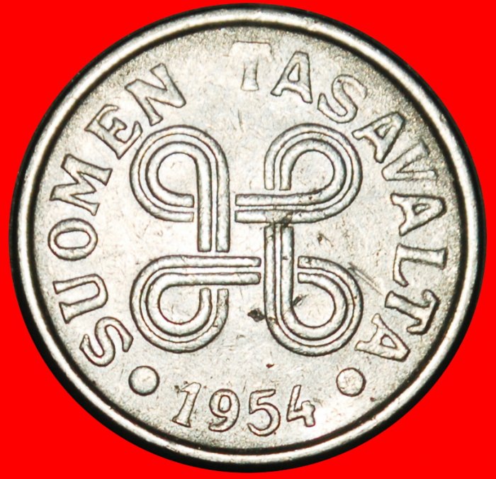  Ⰺ CROSS (1952-1962): FINLAND ★ 5 MARKS 1954 DIE B! LOW START ★ NO RESERVE!   