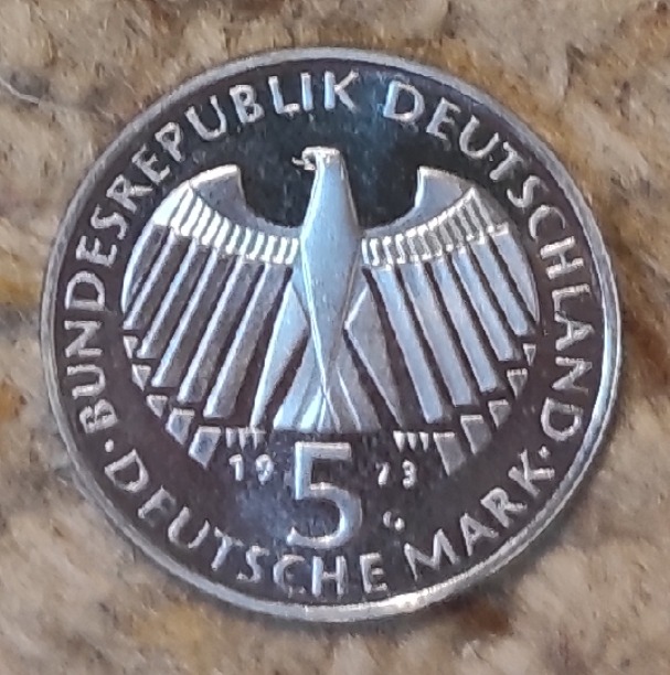  Deutschland 5 Mark 1973 G, SILBER, 125 Jahre Frankfurter Nationalversammlung   