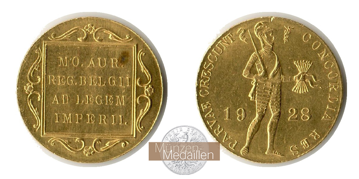 Niederlande, Ritter Dukat 1894-1937. MM-Frankfurt  Feingold: 3,44g Dukat 1928 