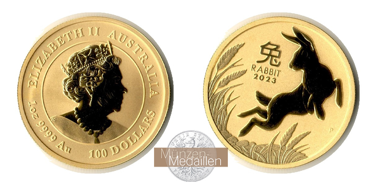 Australien MM-Frankfurt Feingewicht: 31,10g 100 Dollar Hase 2023 