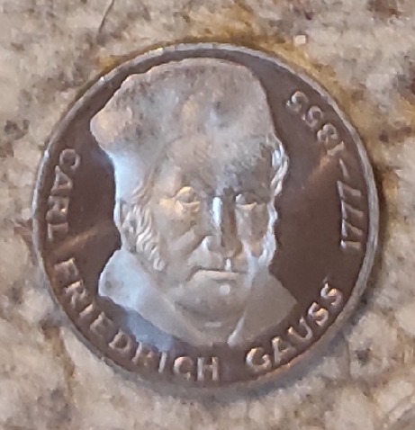 Deutschland 5 Mark 1977 J, SILBER, 200. Geburtstag von Carl Friedrich Gauß   