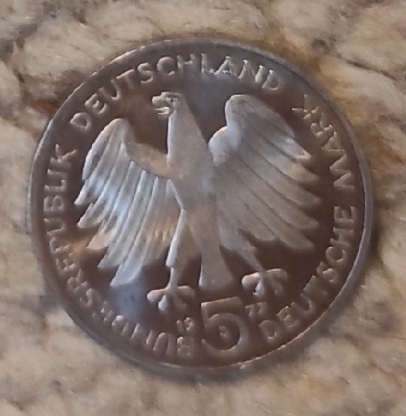  Deutschland 5 Mark 1977 J, SILBER, 200. Geburtstag von Carl Friedrich Gauß   
