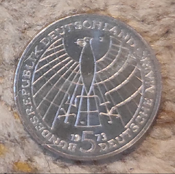  Deutschland 5 Mark 1973, Nikolaus Kopernikus   