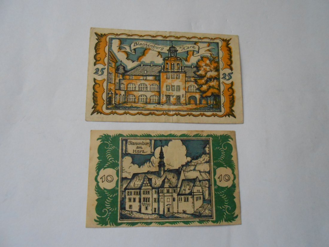  Notgeld(6) 25 Pfennig Braunschweig 1921 und  10 Pfennig Stadt Braunschweig 1921   