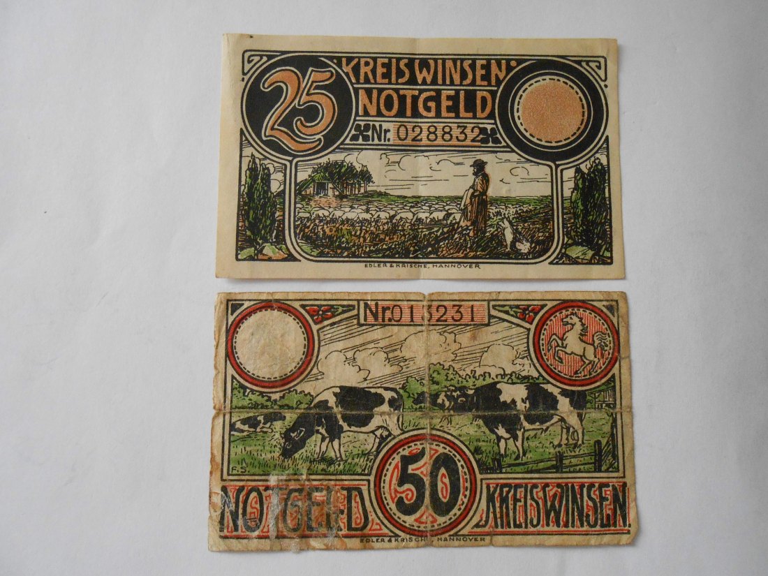  Notgeld(10) 25 und 50 Pfennig Kreis Winden  einlösbar bis 30. Juni 1921   