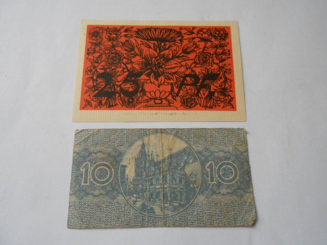  Notgeld(15)  25 Pfennig Stadt Westerburg 1920  und  10 Pfennig Stadt Köln  1920   