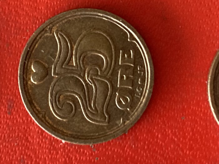 Münze Münzen Umlaufmünze Dänemark 25 Öre 1993