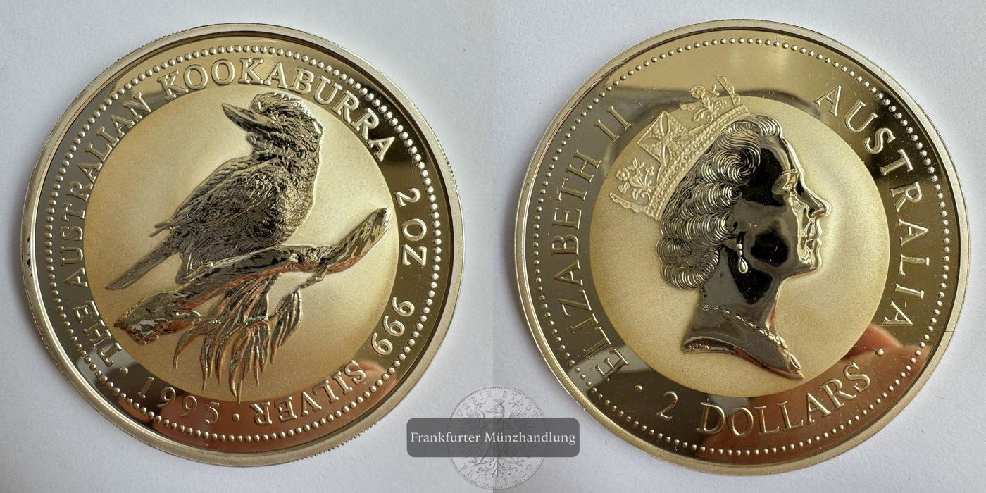  Australien 2 Dollars Australian Kookaburra 1995 FM-Frankfurt KM#261 Feinsilber: 62,2g   