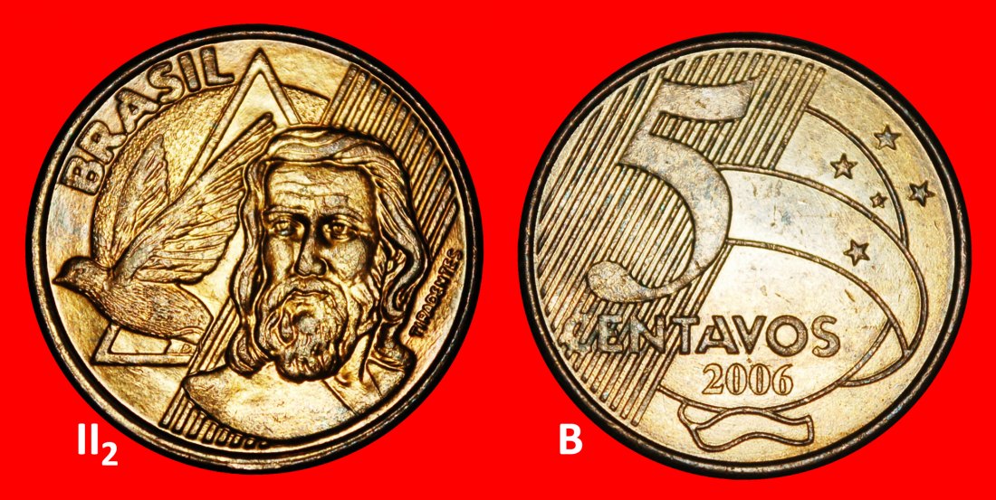  Ⰺ SOUTHERN CROSS (1998-2025): BRAZIL ★ 5 CENTAVOS 2006! DISCOVERY COIN!★LOW START ★ NO RESERVE!   
