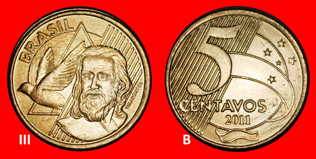  Ⰺ SOUTHERN CROSS (1998-2025): BRAZIL ★ 5 CENTAVOS 2011! DISCOVERY COIN!★LOW START ★ NO RESERVE!   