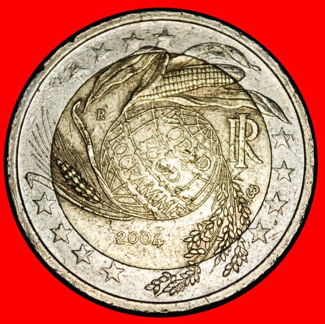 Ⰺ GLOBE: ITALY ★ 2 EUROS 2004R PHALLIC TYPE (2002-2006)! RIM r1!★LOW START ★ NO RESERVE!