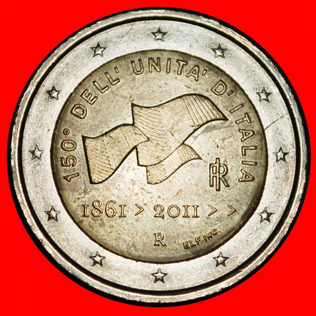 Ⰺ UNIFICATION 1861: ITALY ★ 2 EUROS 2011R NON-PHALLIC TYPE 2008-2025! DIE I ★LOW START ★ NO RESERVE!