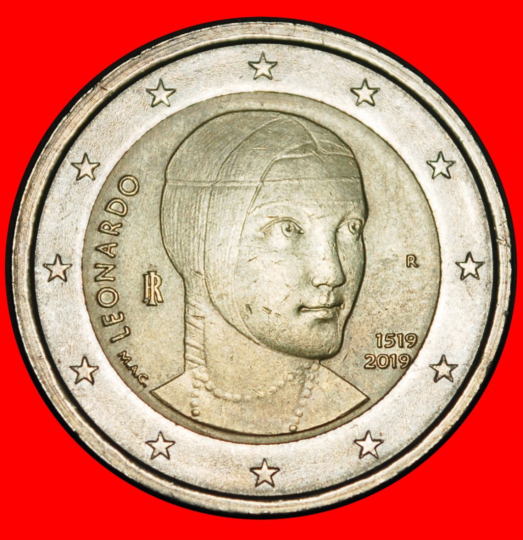 Ⰺ VINCI 1452-1519 POLAND:ITALY★2 EUROS 2019R NON-PHALLIC 2008-2025 DIES I r1★LOW START ★ NO RESERVE!
