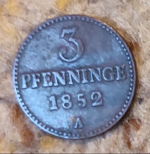  Mecklenburg-Schwerin 3 Pfennig 1852 A   