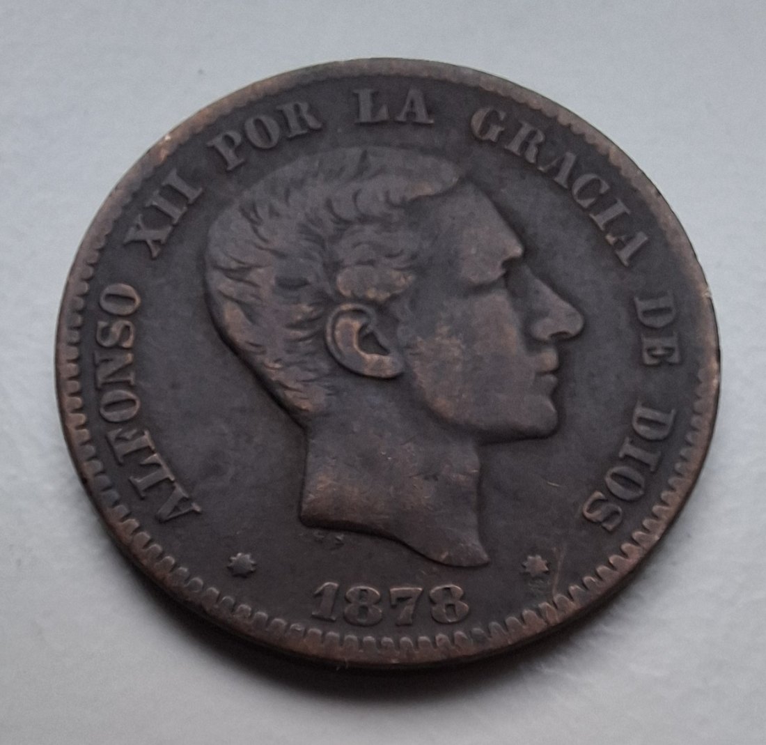  Spanien 10 Centimos 1878 Alfonso XII.   