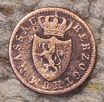  Herzogtum Nassau 1 Kreuzer 1848   
