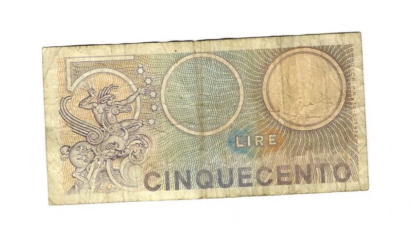  Banknote (56) Italien 500-Lire-Banknote Mercurio, gedruckt 1974   