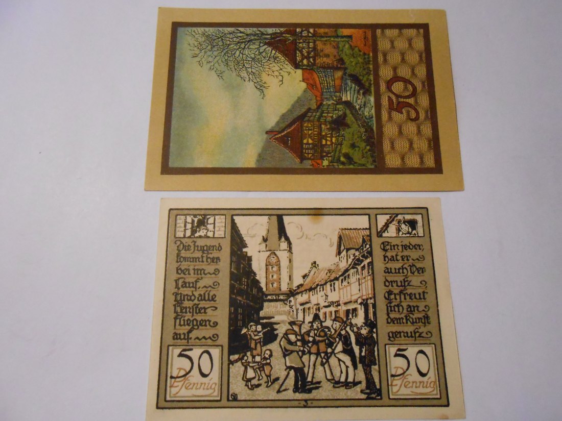  Notgeld(42) 75 Pfennig Stadt Suhl o.J. und  50 Pfennig Quedlinburg gültig am 22./23. April 1922   