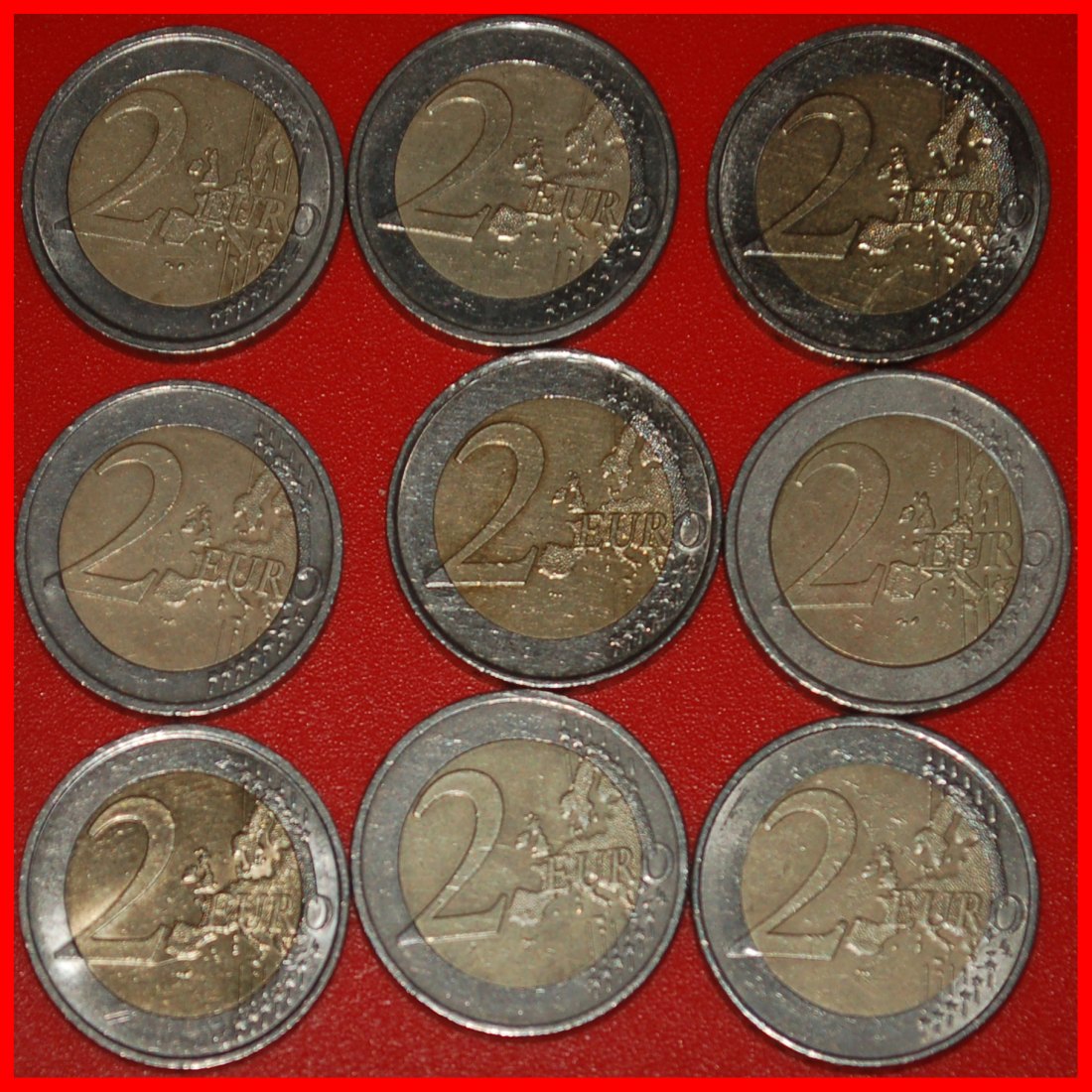  Ⰺ 9 COMMEMORATIVE COINS: EUROPEAN UNION ★ 2 EUROS DIFFERENT TYPES 2004-2015!★LOW START ★ NO RESERVE!   