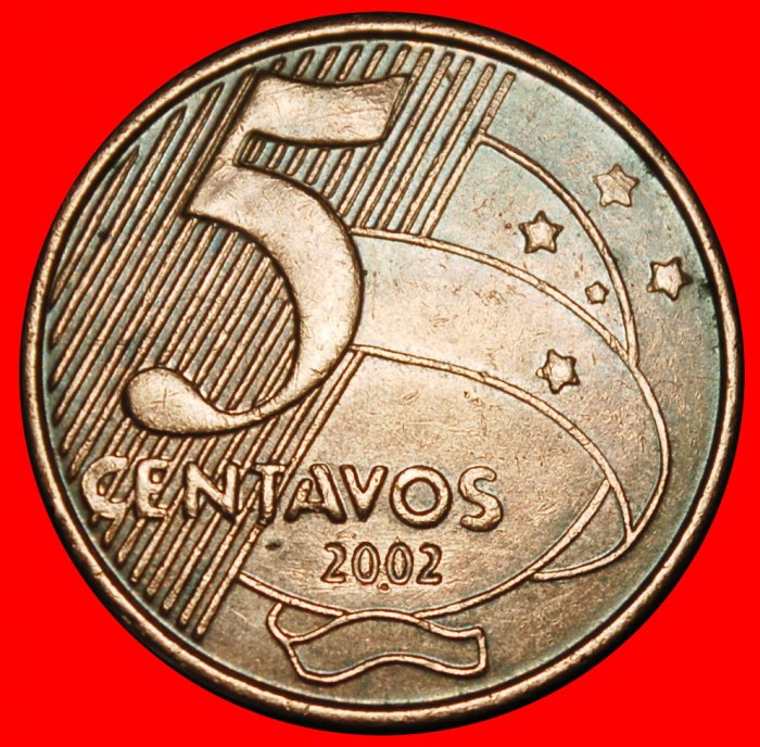 Ⰺ SOUTHERN CROSS (1998-2025): BRAZIL ★ 5 CENTAVOS 2002! DIES II1 A!★LOW START★NO RESERVE!