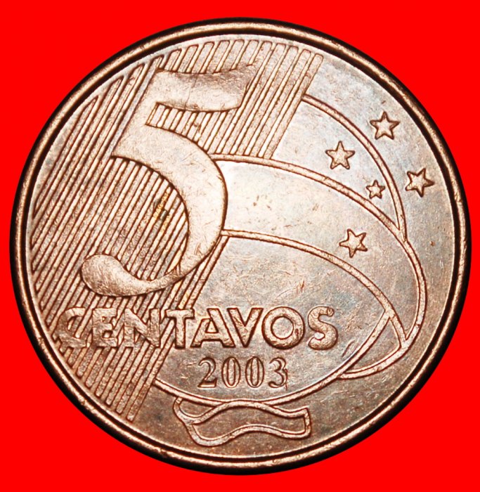  Ⰺ SOUTHERN CROSS (1998-2025): BRAZIL ★ 5 CENTAVOS 2003! DIES II1 B!★LOW START★NO RESERVE!   
