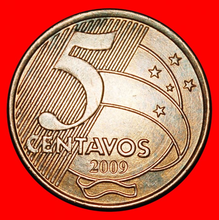  Ⰺ SOUTHERN CROSS (1998-2025): BRAZIL ★ 5 CENTAVOS 2009! DIES III B!★LOW START★NO RESERVE!   